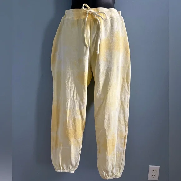 Grey State Cotton Yellow Tie-Dye Joggers size large - Picture 8 of 16